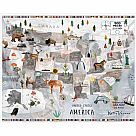 500 Piece Puzzle, Watercolor USA Map