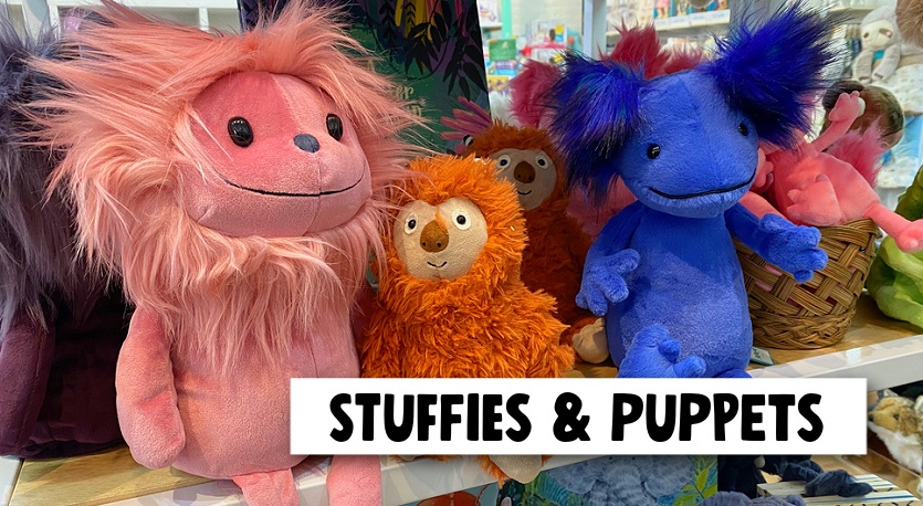 Shop for stuffed animals and puppets - including brands like Douglas, Jellycat, and Mary Meyer