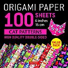 Origami Paper, 100 Cat Pattern Sheets