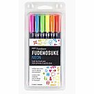 Fudenosuke Neon Calligraphy Brush Pens - 6-Pack