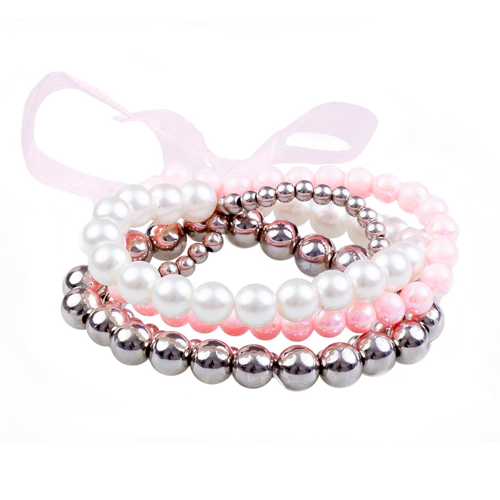 Children's Pearly to Wednesday Bracelet Set tied with Organza Ribbon 