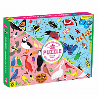 100 Piece Double Sided Puzzle, Bugs and Birds