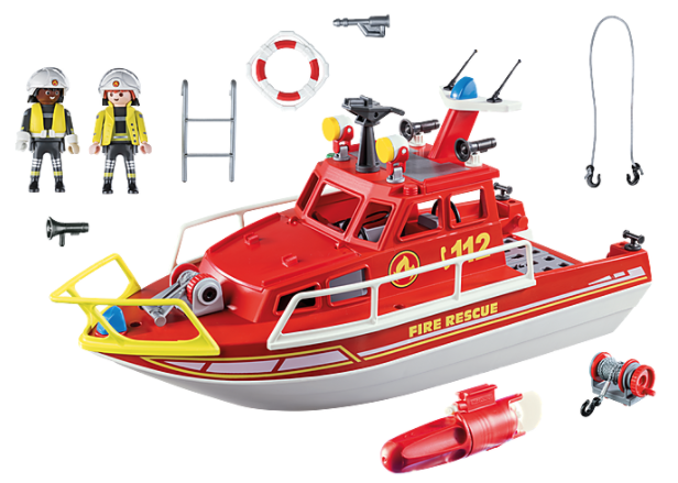 drøm Lappe golf Playmobil 70147 Fire Rescue Boat - Playmobil