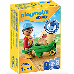 Playmobil 70409 Construction Worker with Wheelbarrow 