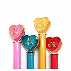 Be Kind Enamel Heart Charm Pen, Pink