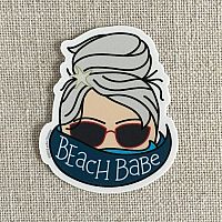 Beach Babe Vinyl Sticker - Grey Hair 