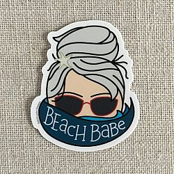 Beach Babe Vinyl Sticker - Grey Hair 