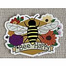 Bee Happy Vinyl Sticker