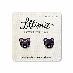 Black Kitty Cat Earrings