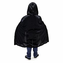 Black Hooded Wizard Cape - Size S/M (Ages 1-5)