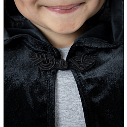 Black Hooded Wizard Cape - Size S/M (Ages 1-5)