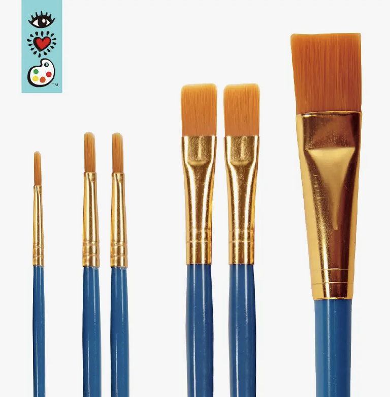 Bright Stripes 6 Paint Brushes (3006)
