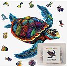 Captivating Turtle Wooden Jigsaw Puzzle - Small