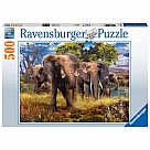 500 Piece Puzzle, Elephants