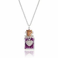 Birthstone Bottle Gems Necklace - February