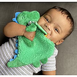 Itzy Lovey Green Dino with Silicone Teether