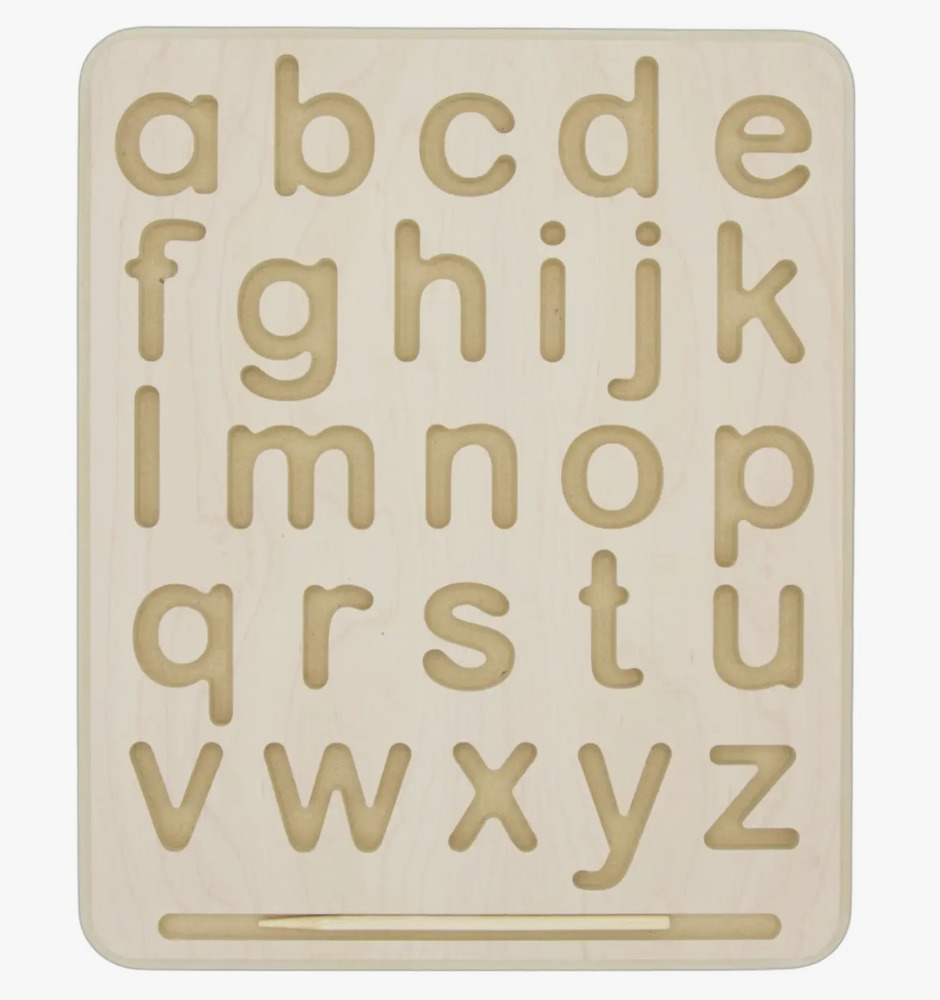 BeginAgain Wooden Alphabet Tracing Board Lowercase