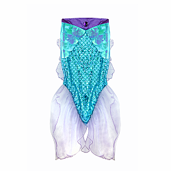Mermaid Glimmer Skirt with Tiara, Purple/Aqua