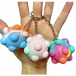 Mini Pop-It Ball Fidget Keychain - Single - Random Color