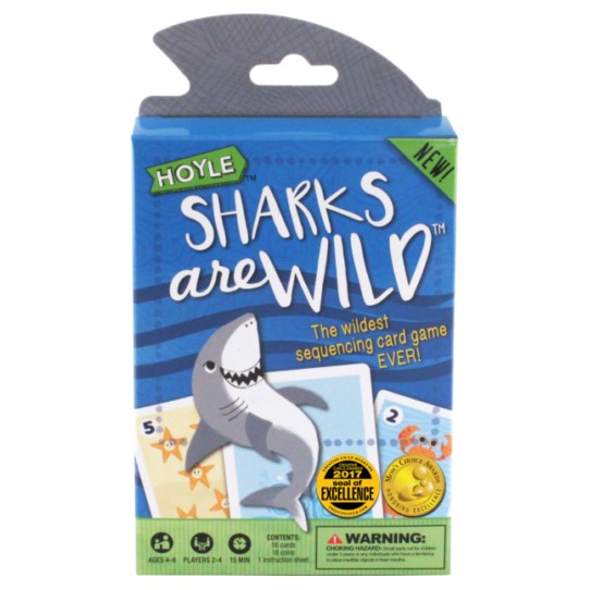 Hoyle Sharks are Wild Kid Educational Card Game Teaches Number Sequence Building 